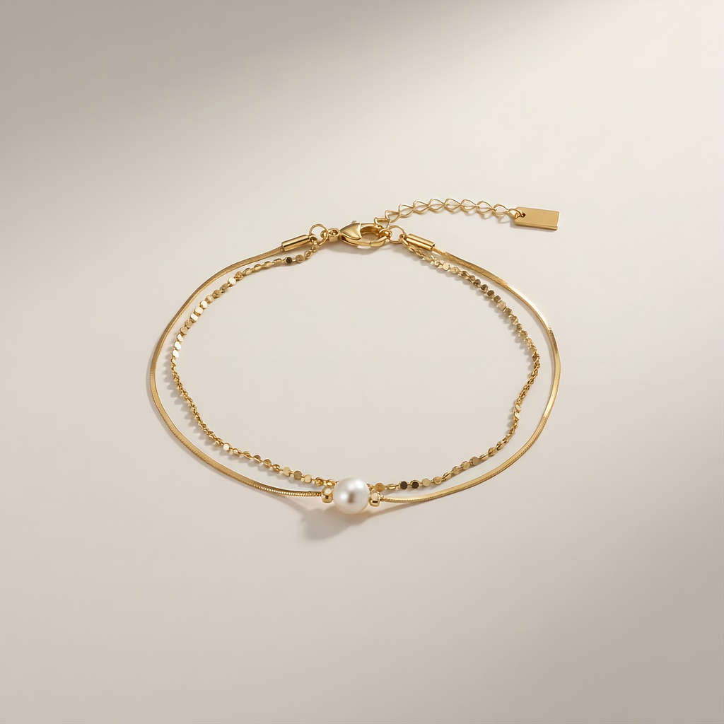 Perle Élégante Bracelet | 18K Gold-Plated