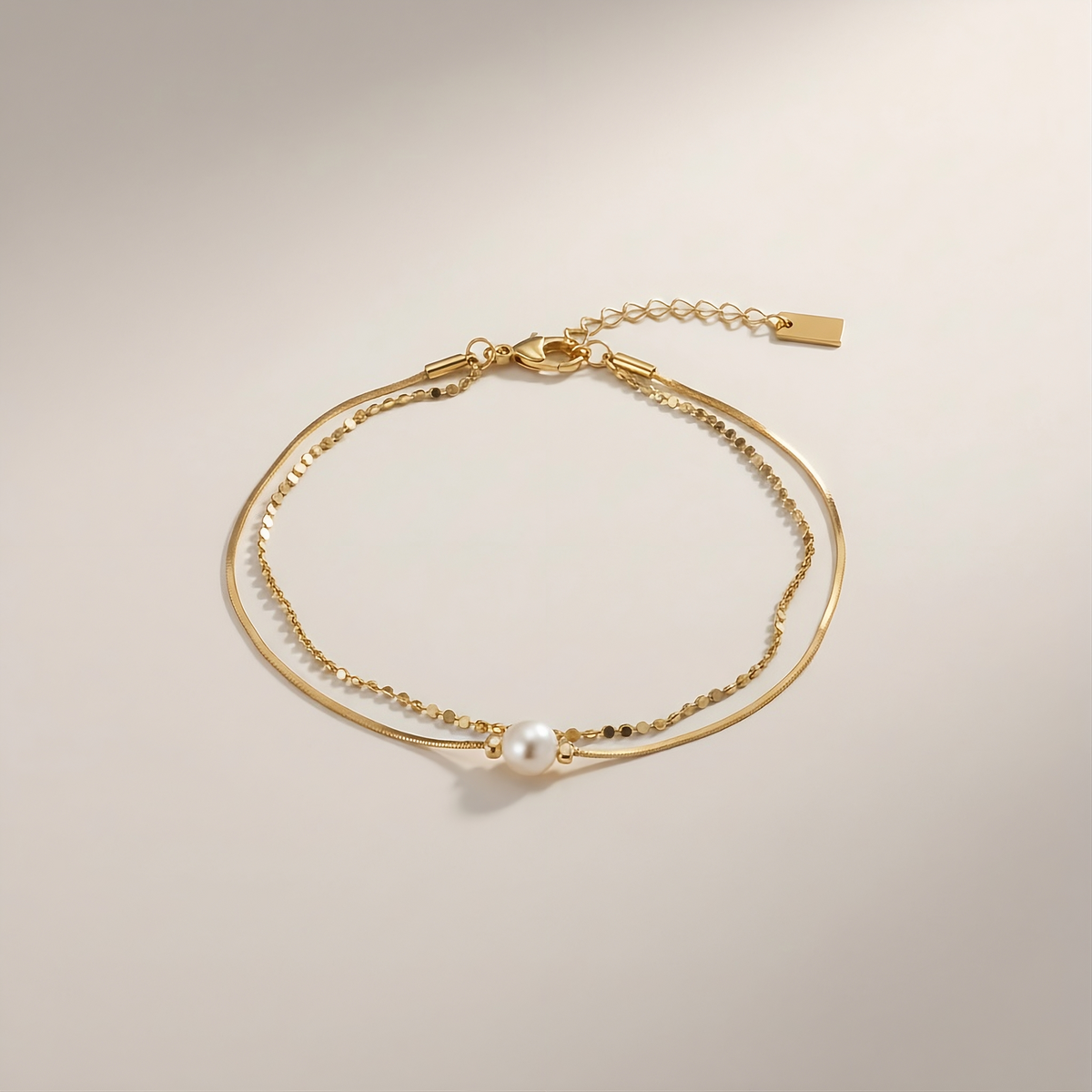 Perle Élégante Bracelet | 18K Gold-Plated