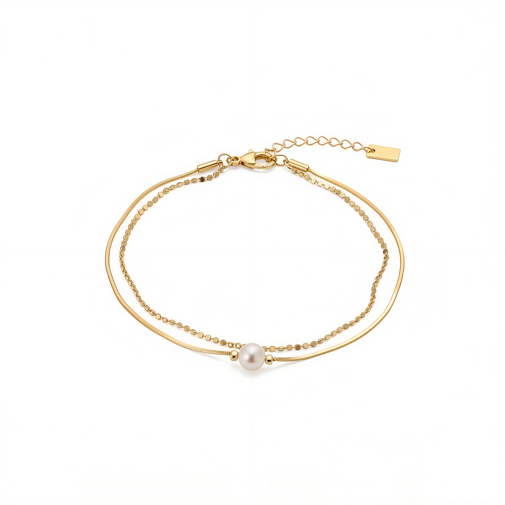 Perle Élégante Bracelet | 18K Gold-Plated
